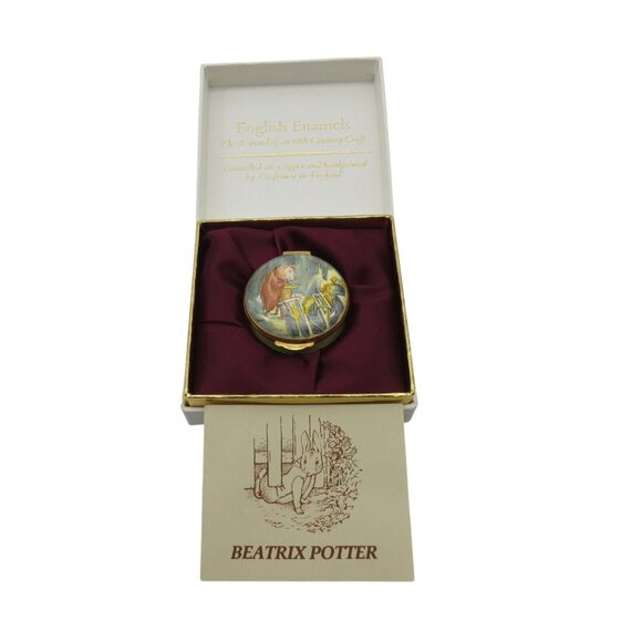 Beatrix Potter PIGLING BLAND Enamel Trinket Pill Box Crummles Vintage - Picture 1 of 10